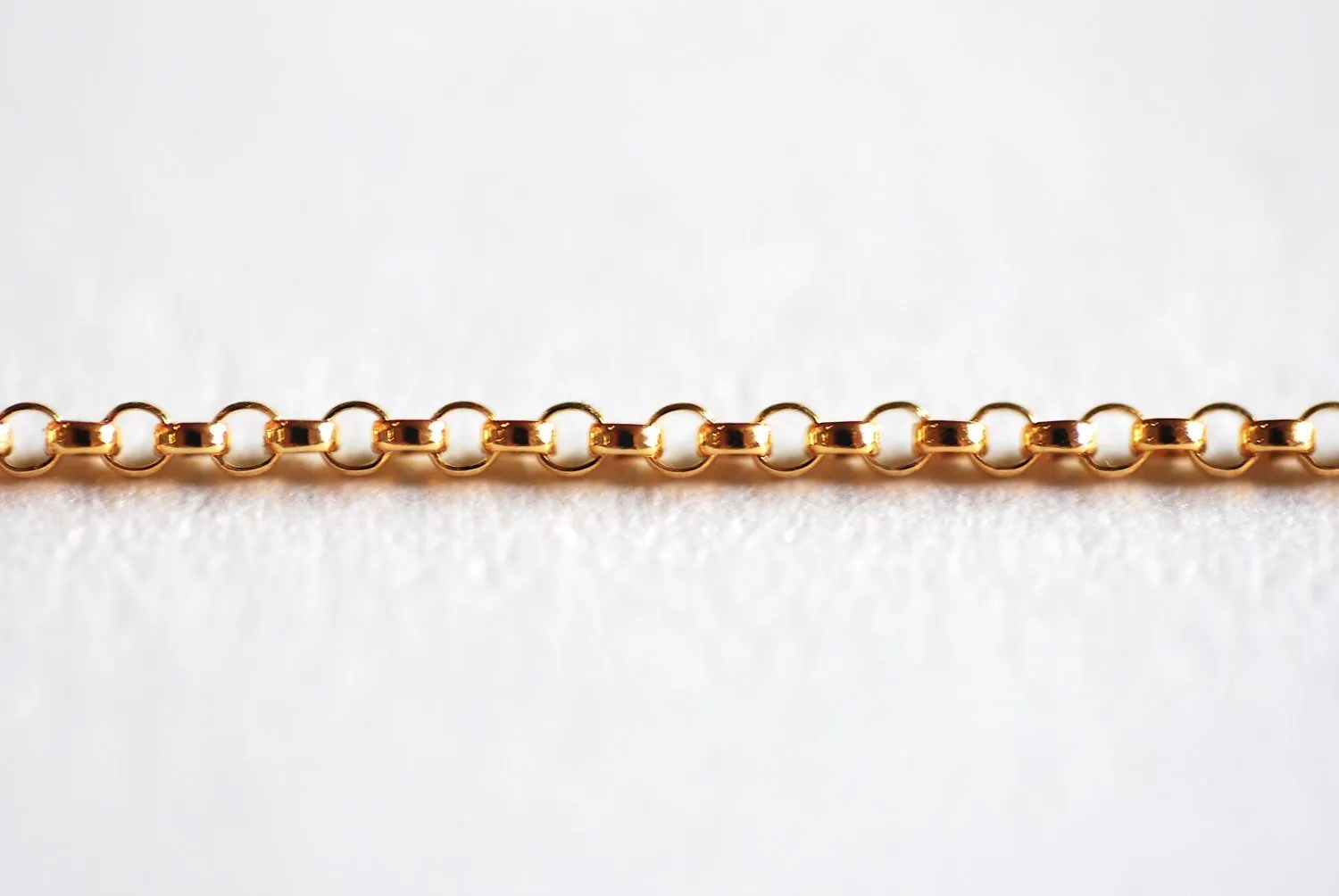 14k Gold Filled Rolo Chain- 1.4mm Unfinished Rolo Chain by Foot, 14kt Gold Filled Chain, Wholesale BULK DIY Jewelry Findings 1/20 14kt GF