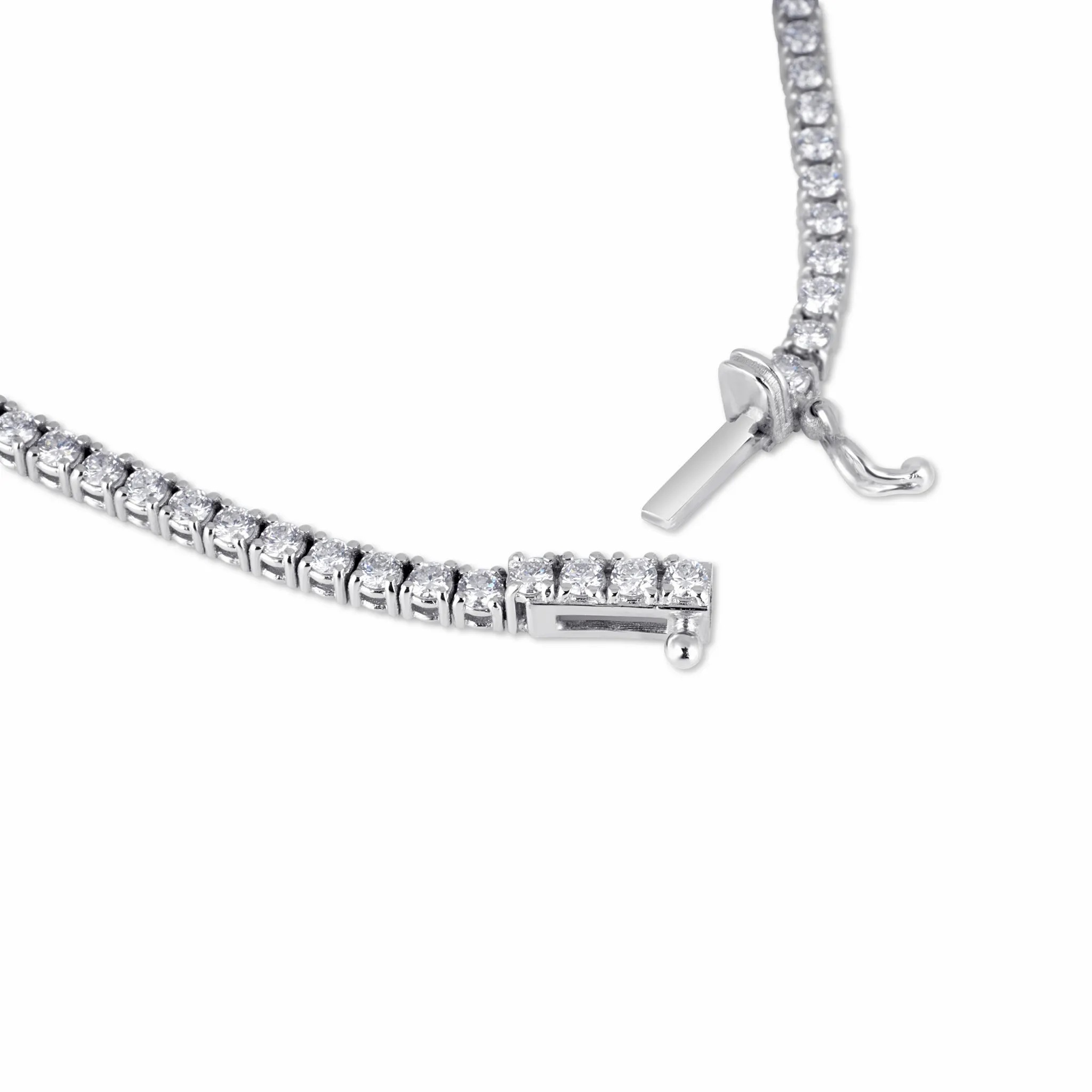 14k White Gold Eternity Diamond Tennis Necklace 5.50 Carats