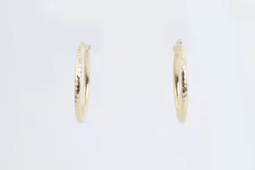 14k Yellow Gold Hammered Hoop Earrings (1.21g.)