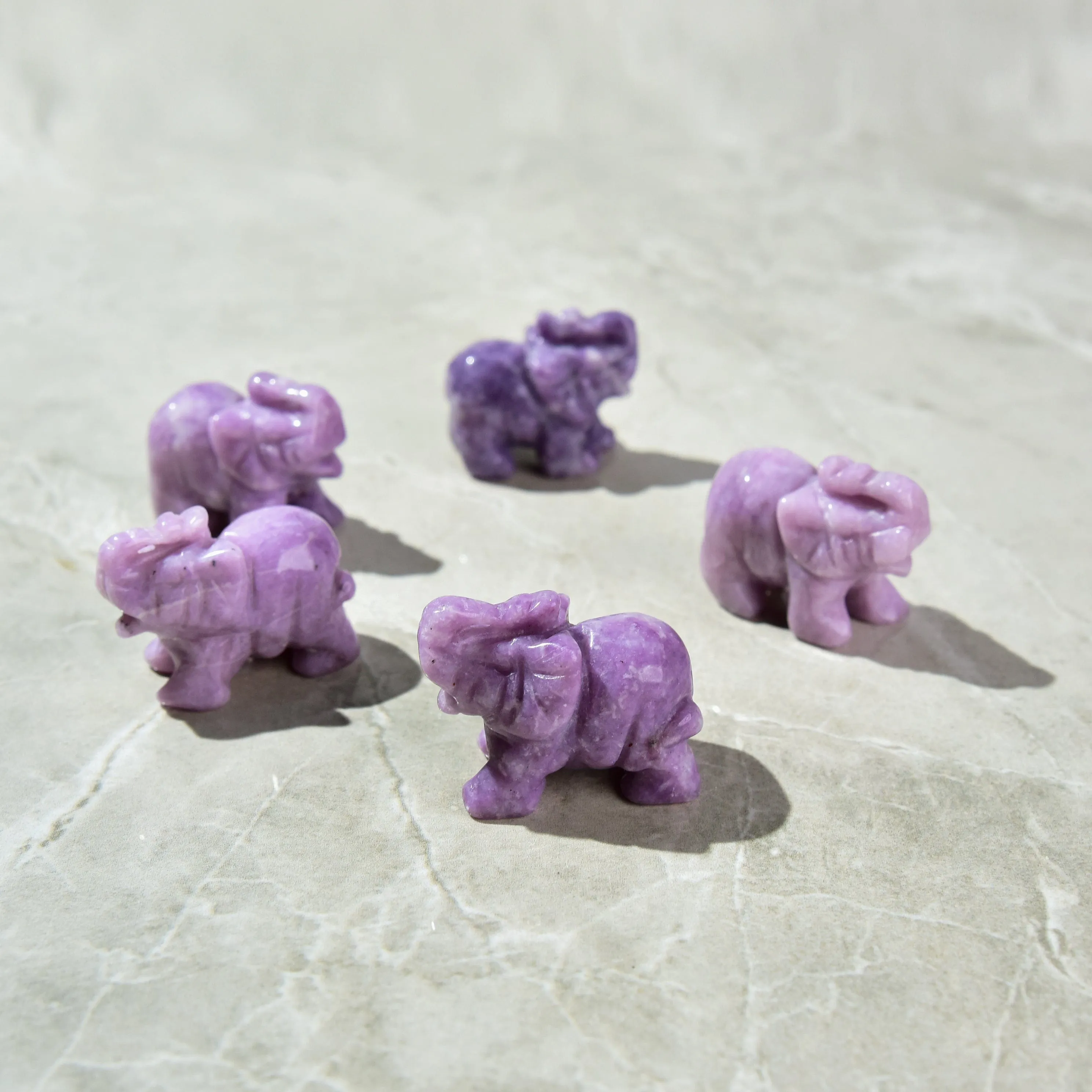 1.5 Lepidolite Elephant Natural Gemstone Carving