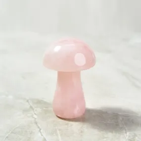 2 Rose Quartz Mushroom Natural Gemstone Carving