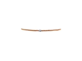 2MM Signature Rose Gold Bracelet with 14K Gold Diamond Bead