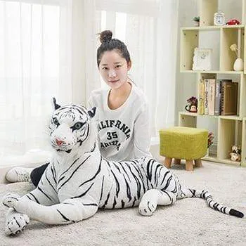 30-120cm Giant Black Leopard Panther Plush Toys Soft Stuffed Animal Pillow Animal Doll Yellow White Tiger Toys For Children