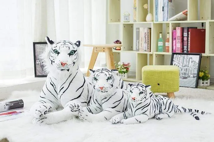 30-120cm Giant Black Leopard Panther Plush Toys Soft Stuffed Animal Pillow Animal Doll Yellow White Tiger Toys For Children