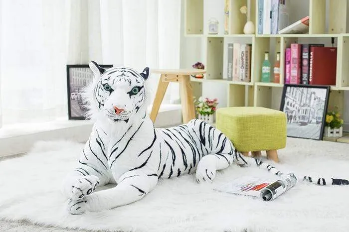 30-120cm Giant Black Leopard Panther Plush Toys Soft Stuffed Animal Pillow Animal Doll Yellow White Tiger Toys For Children