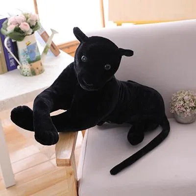 30-120cm Giant Black Leopard Panther Plush Toys Soft Stuffed Animal Pillow Animal Doll Yellow White Tiger Toys For Children