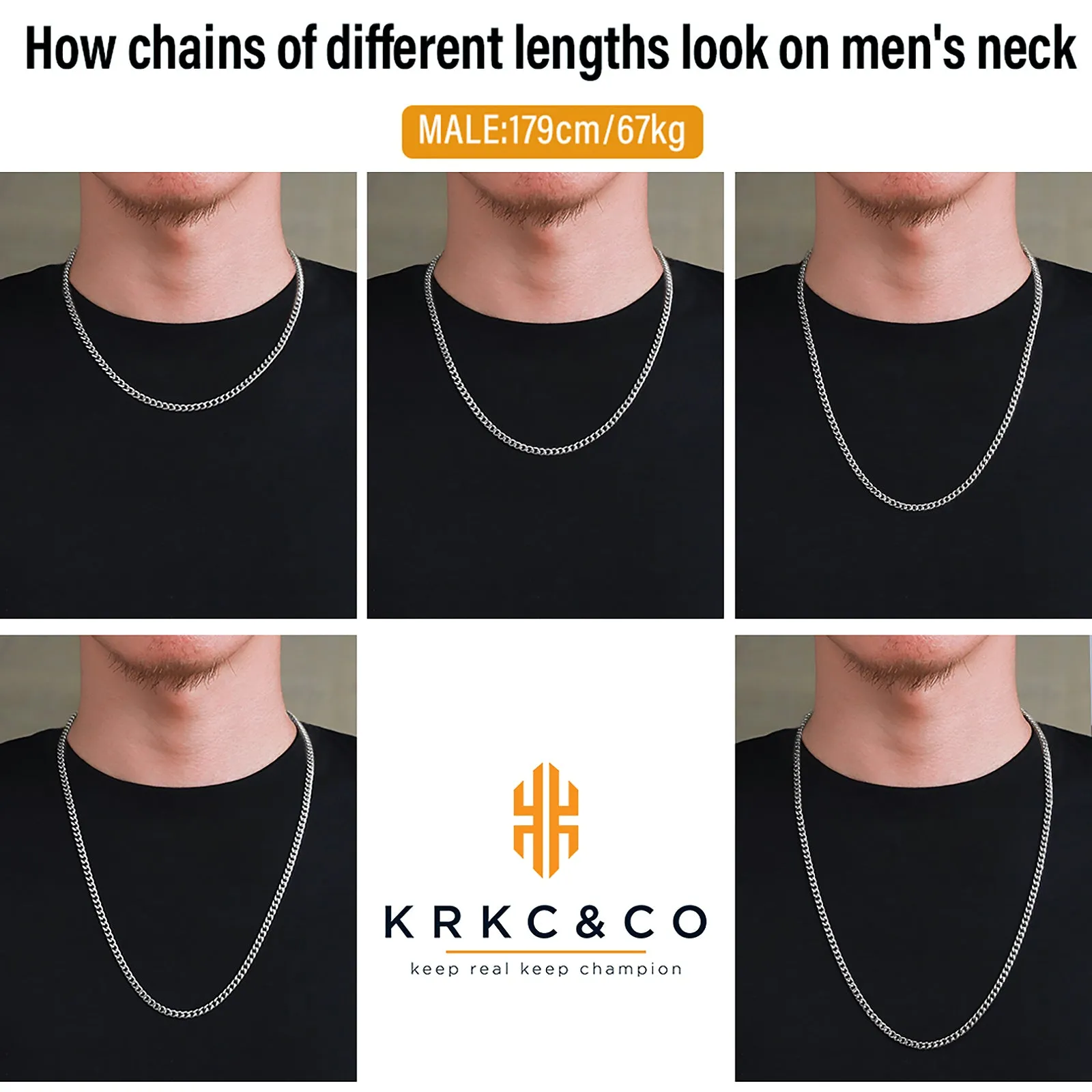 4mm Miami Cuban Link Chain Set in White Gold for Men's Necklace KRKC