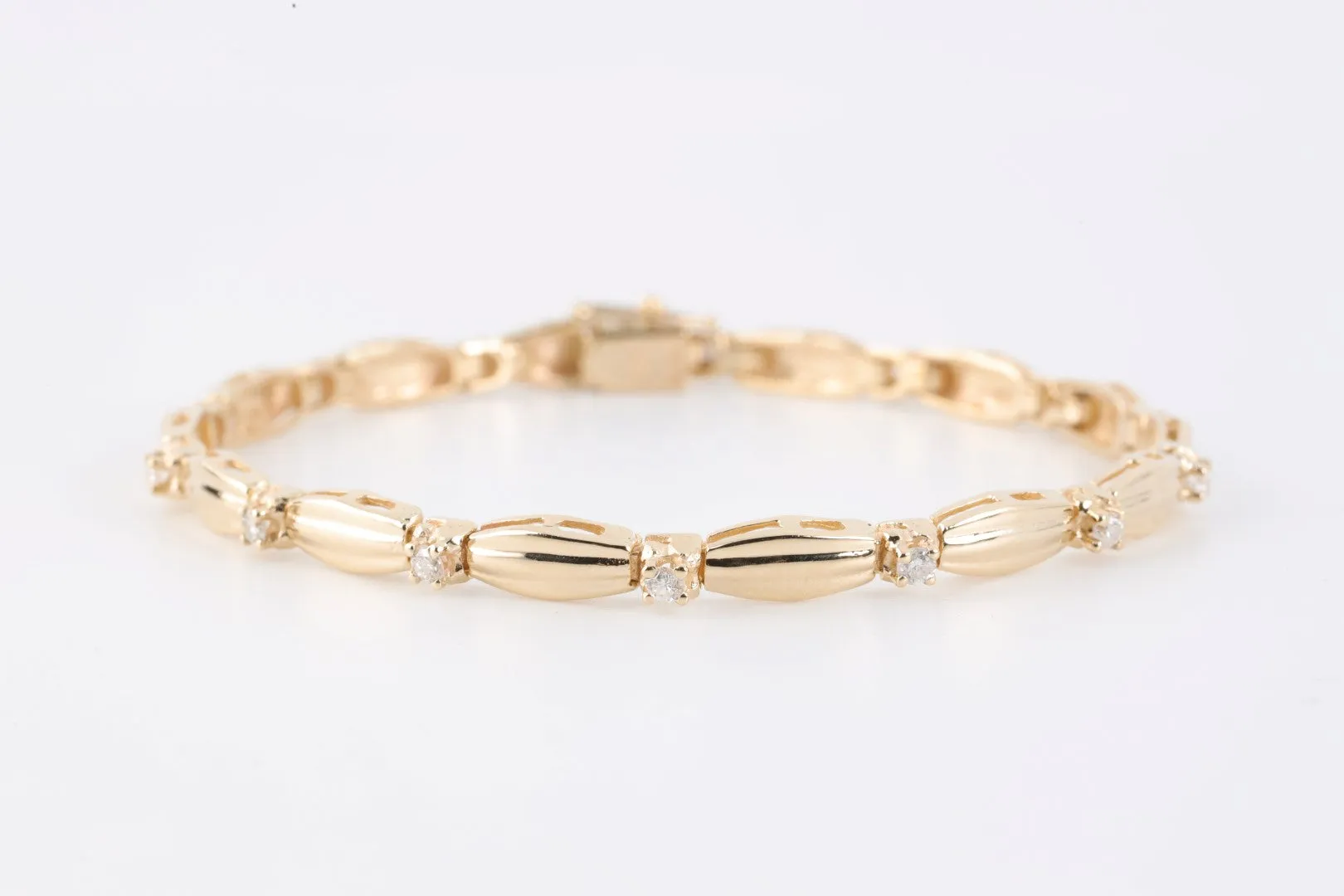 7" 14k Yellow Gold 0.42tcw Diamond Bracelet (9.24g.)