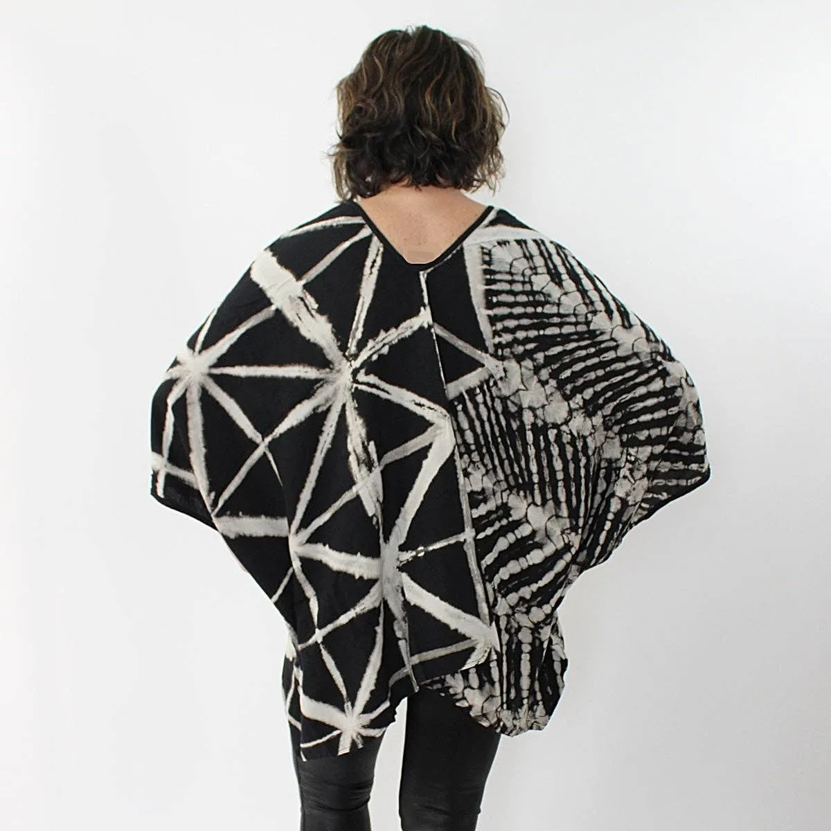 Abstract Double Design Blouse by Sylca- OSFM - Now on Sale