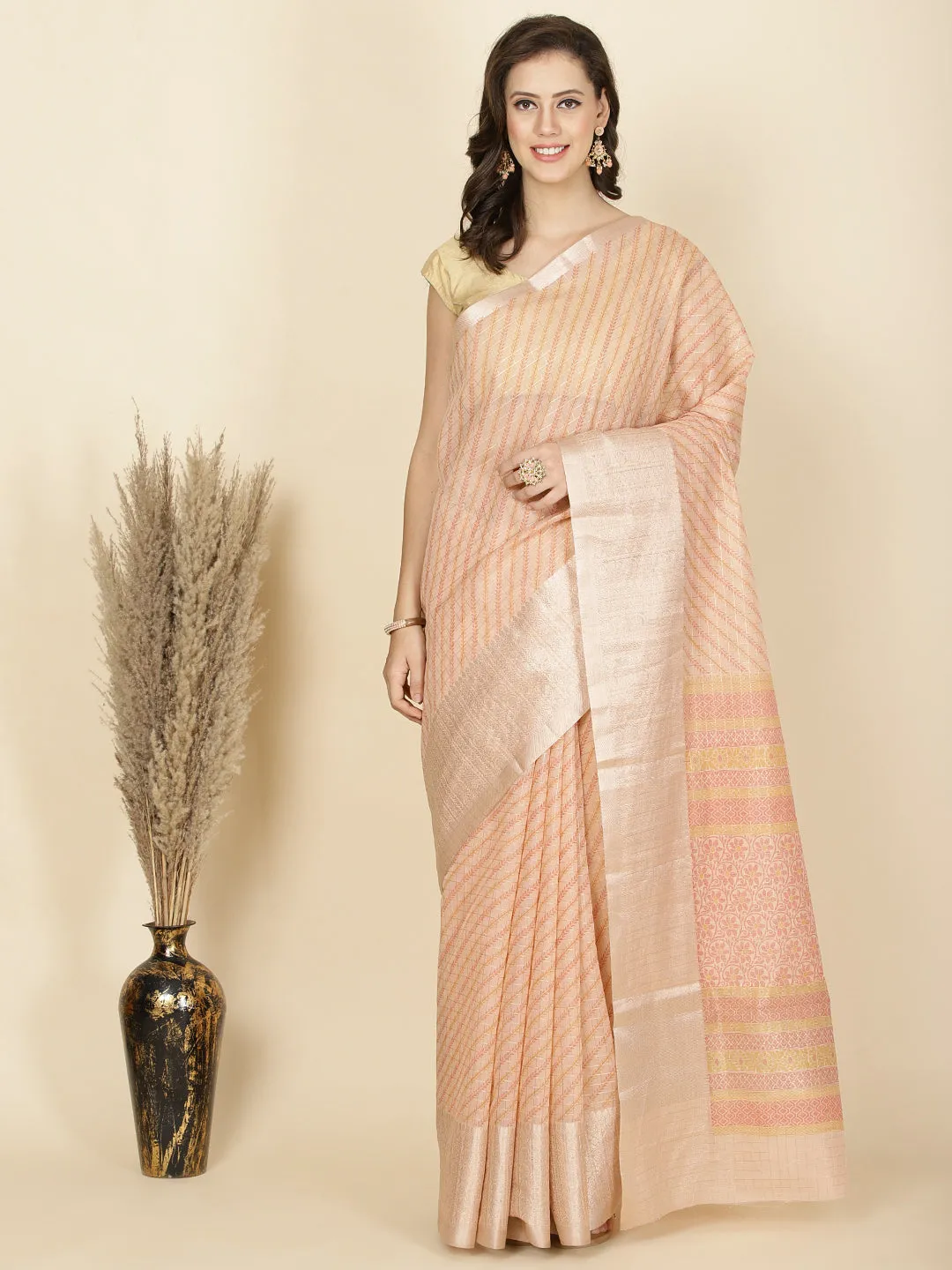 Abstract Printed Cotton Saree