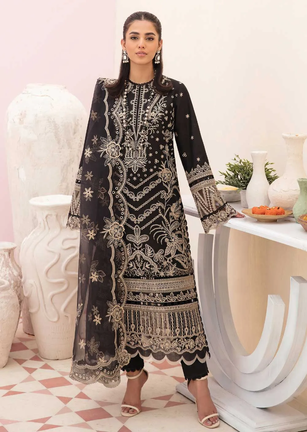 ACL-07 - Noir - Unstitched - Chickenkari Lawn Collection by Afrozeh 2023