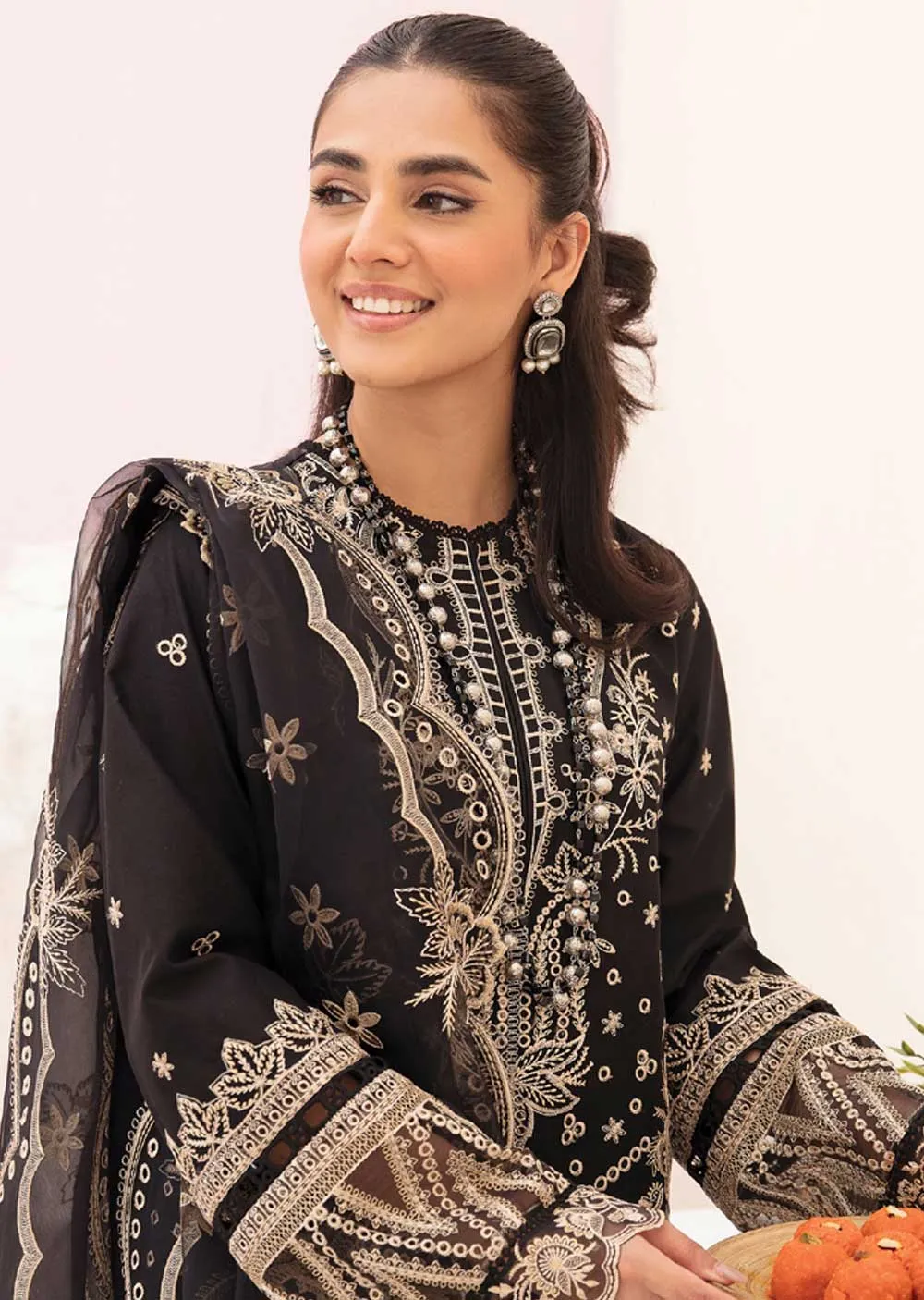 ACL-07 - Noir - Unstitched - Chickenkari Lawn Collection by Afrozeh 2023