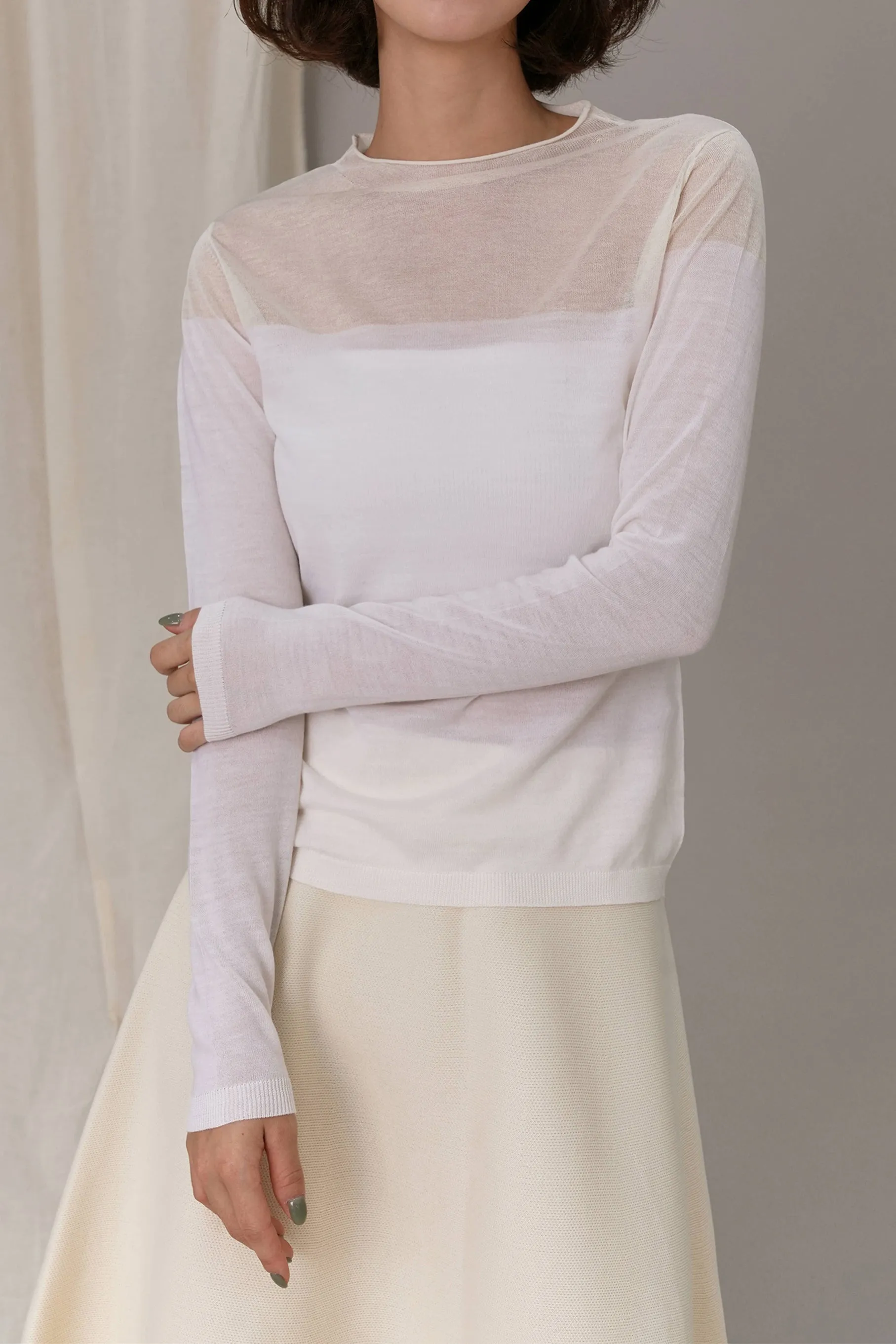 Adeline Wool Longsleeve, Ivory