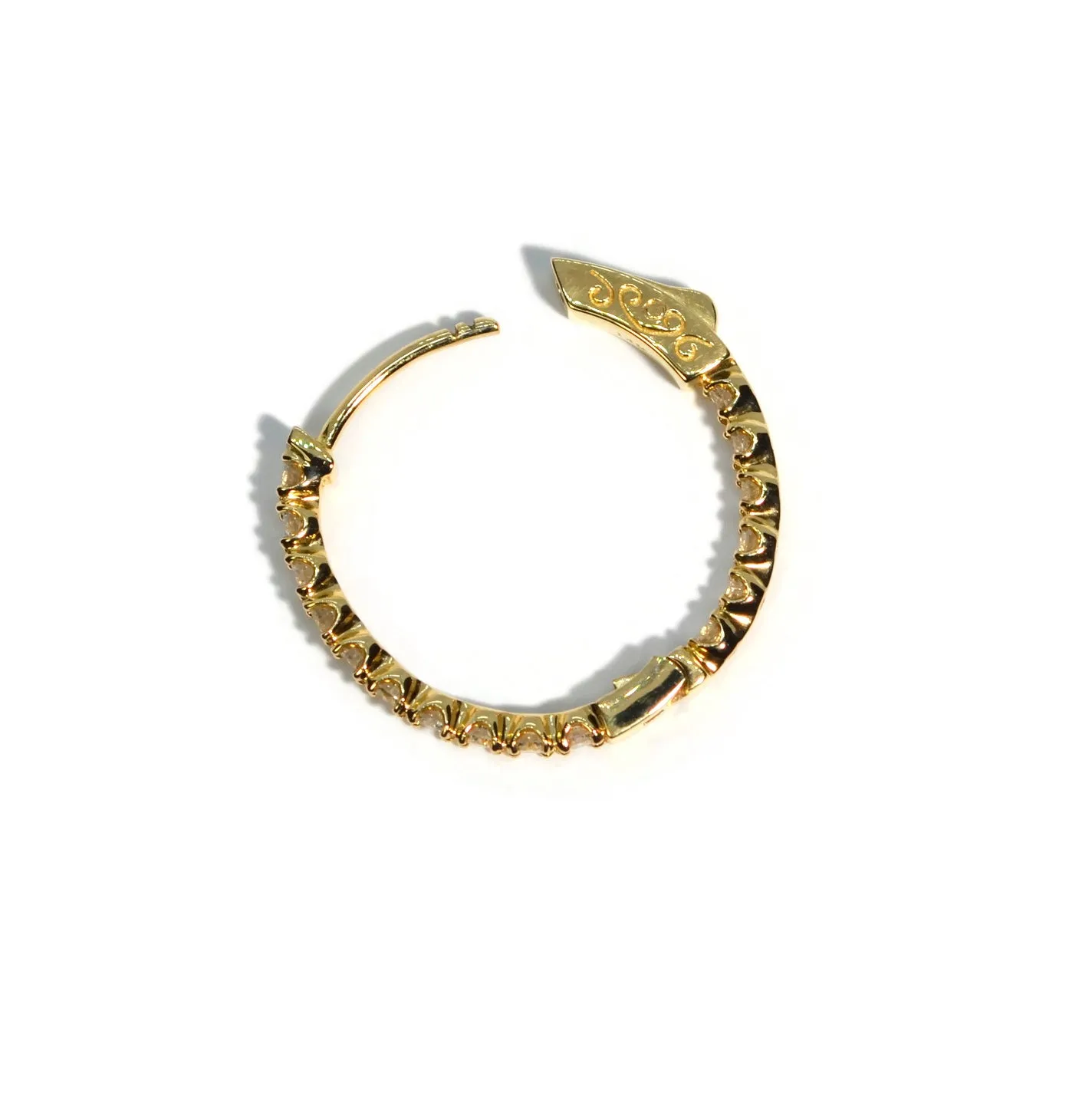 AFJ Diamond Collection - Small Oval Hoop Earrings with Diamonds, Yellow Gold