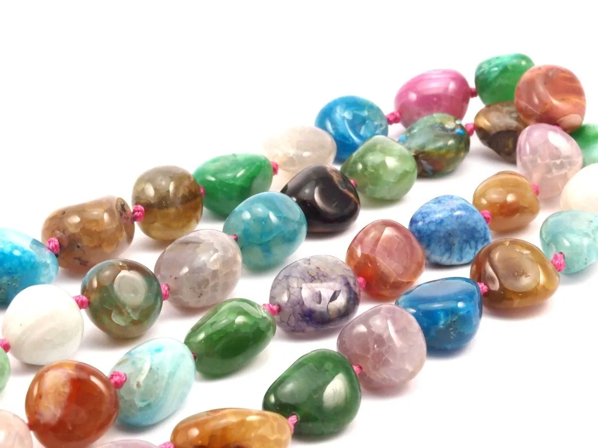 Agate 15-17 mm Gemstone Beads 15.5 Inches Full Strand G467 T022