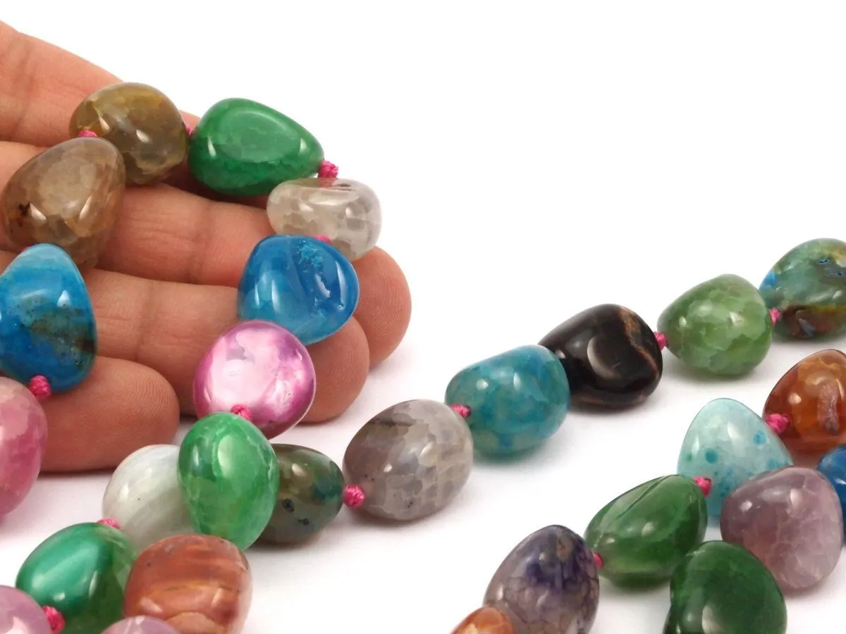 Agate 15-17 mm Gemstone Beads 15.5 Inches Full Strand G467 T022