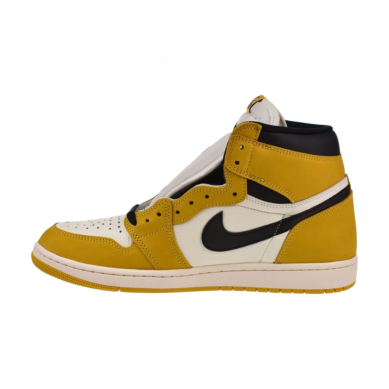 Air Jordan 1 High OG Men's Shoes Yellow Ochre-Black-Sail