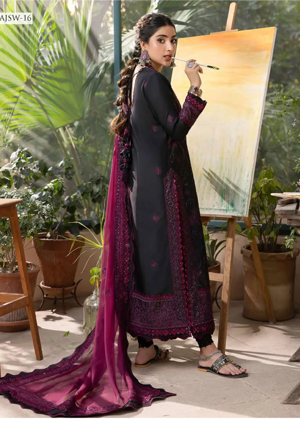 AJSW-16 - Unstitched - Asim Jofa Shadow Work Collection 2023