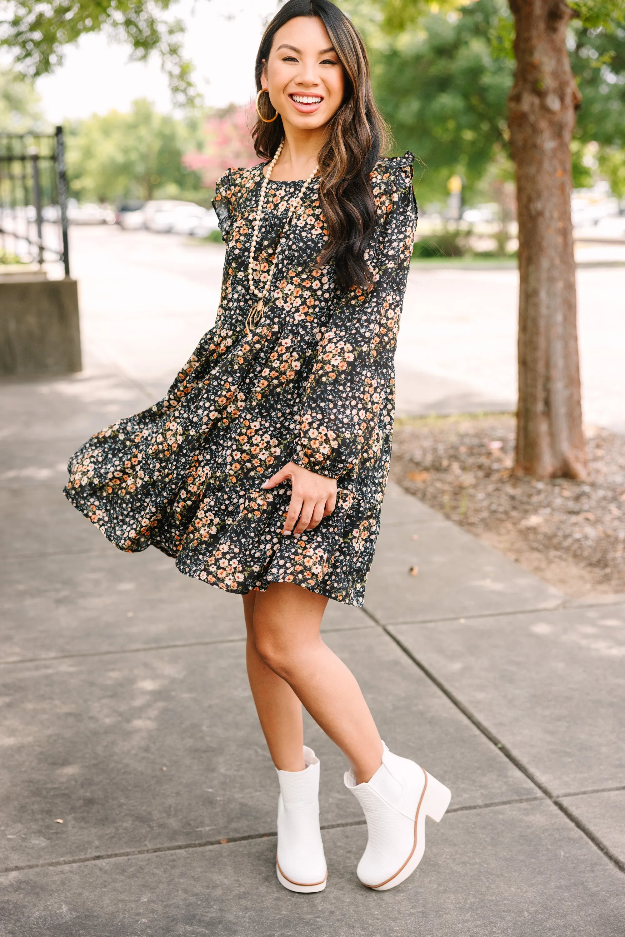 All Love Black Ditsy Floral Dress