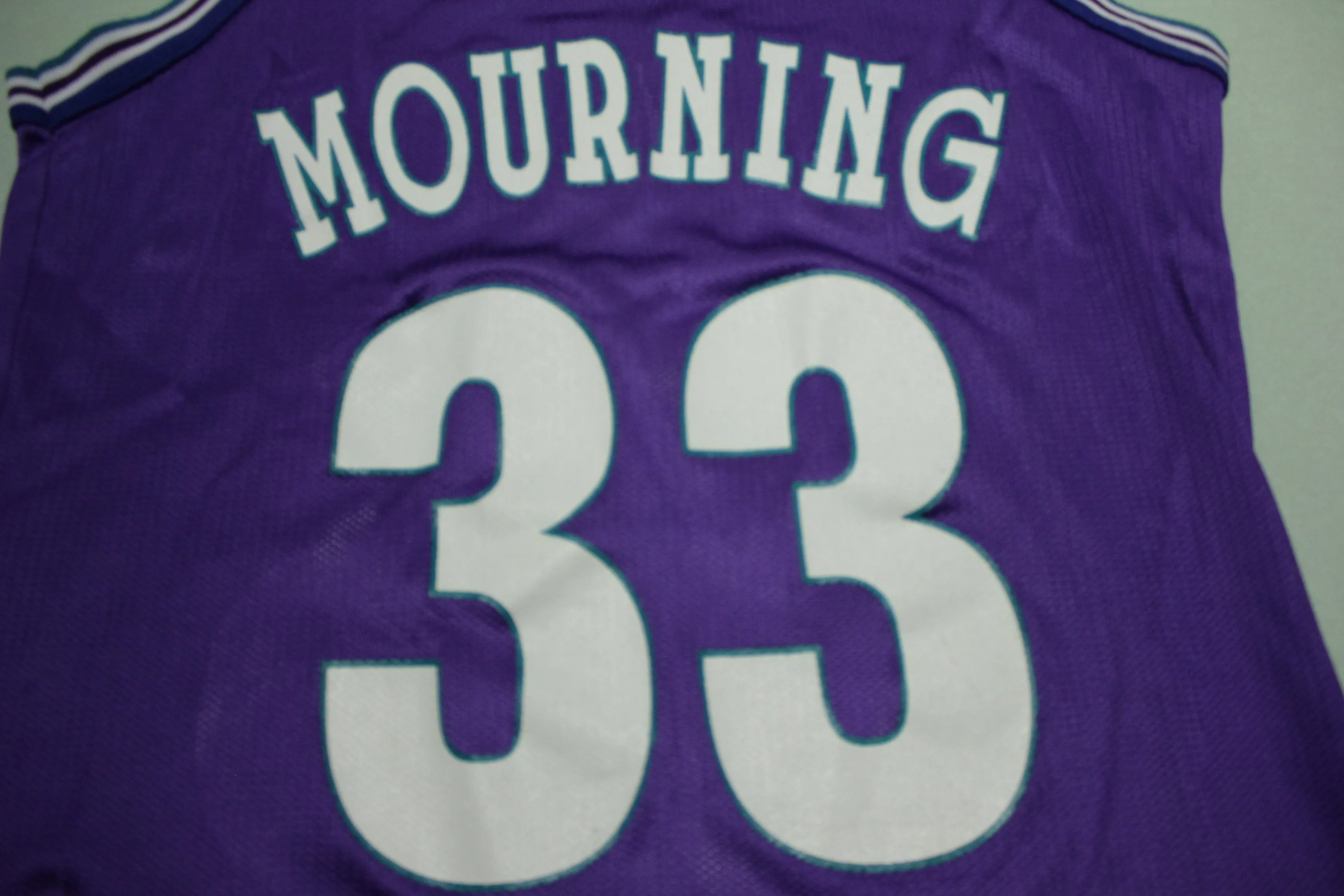 Alonzo Mourning Vintage 90's Charlotte Hornets Champion Made in USA NBA Jersey