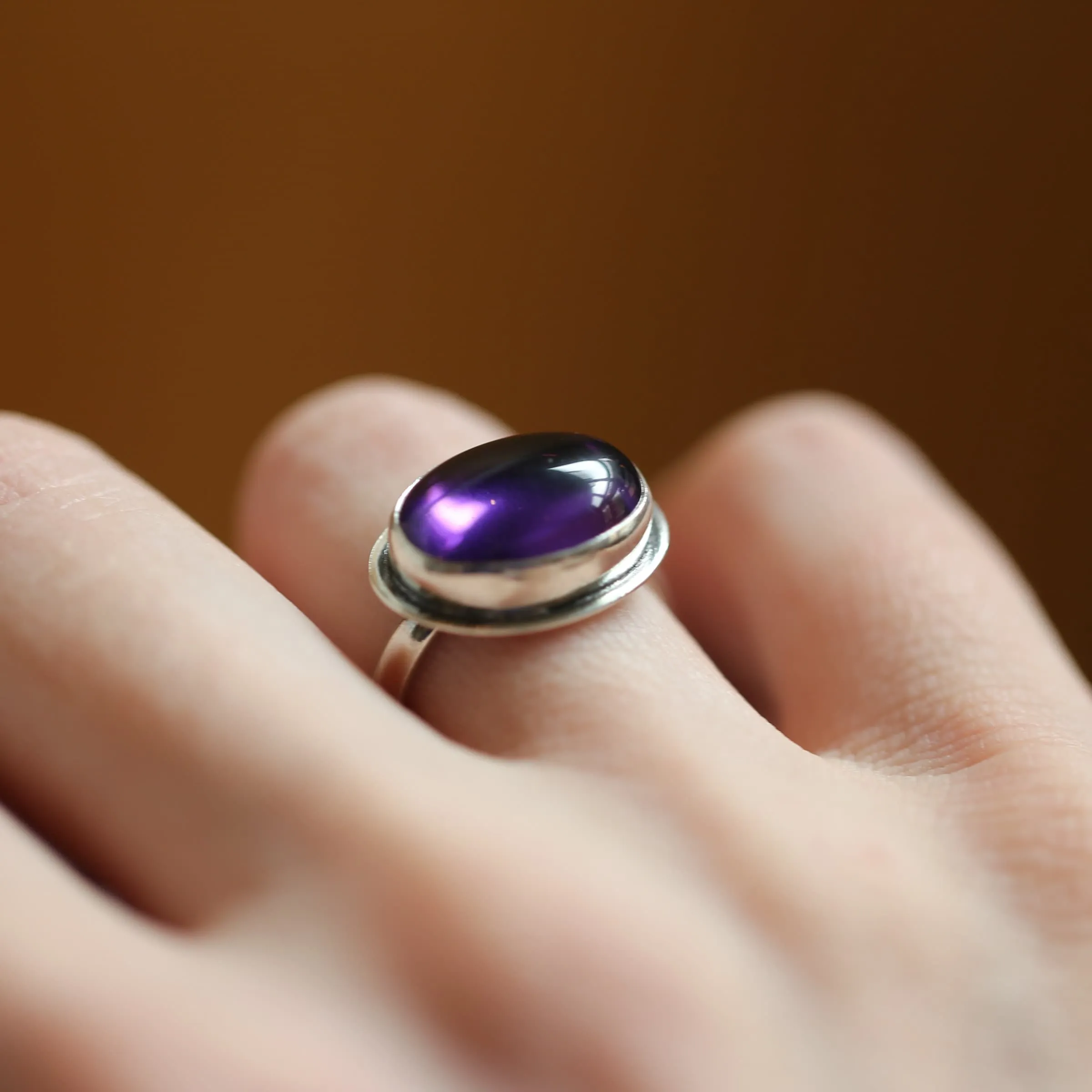 Amethyst East West Ring - Purple Amethyst Ring - AAA Amethyst - Silversmith - Sterling Silver