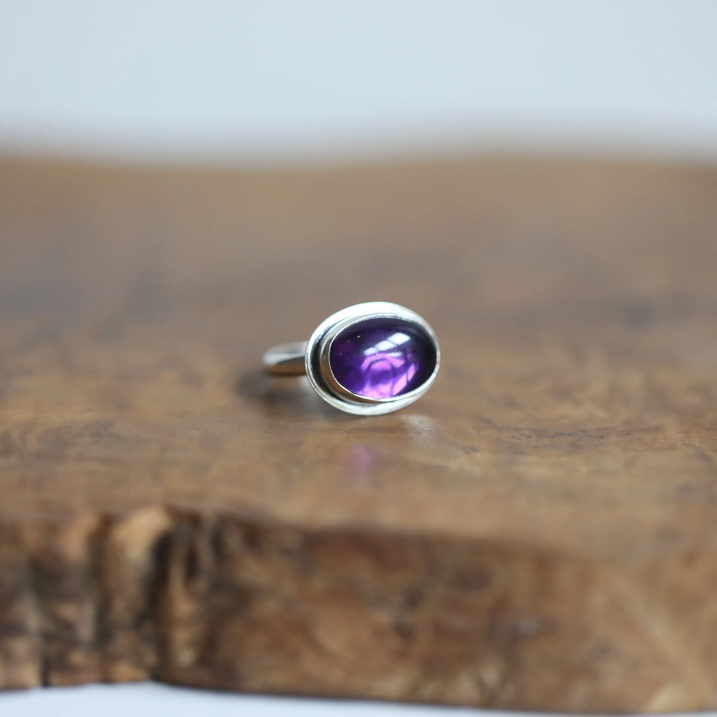 Amethyst East West Ring - Purple Amethyst Ring - AAA Amethyst - Silversmith - Sterling Silver