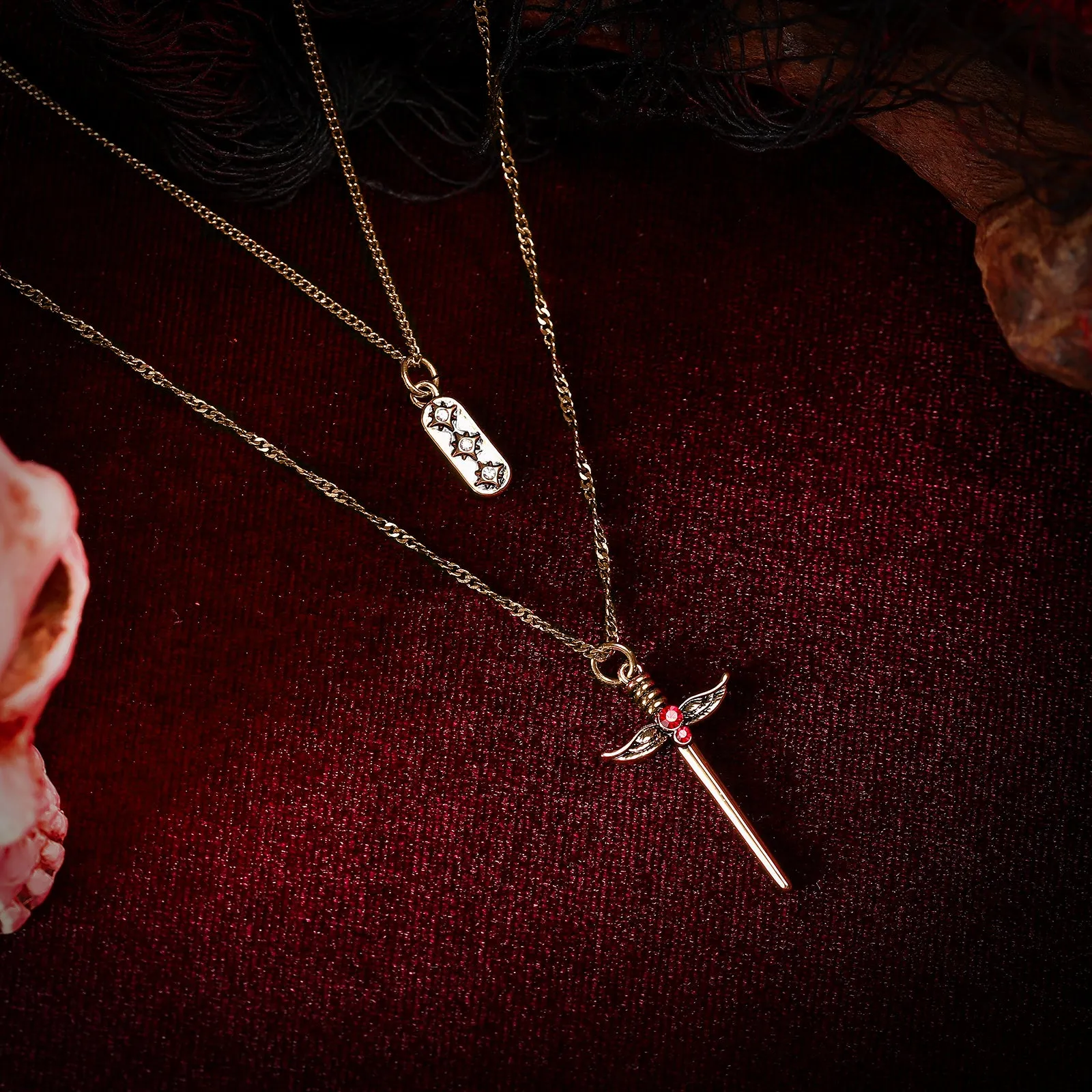 Angel Wings Sword Necklace