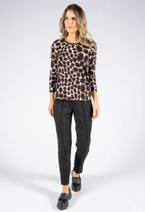 Animal Print 3/4 Sleeve Top