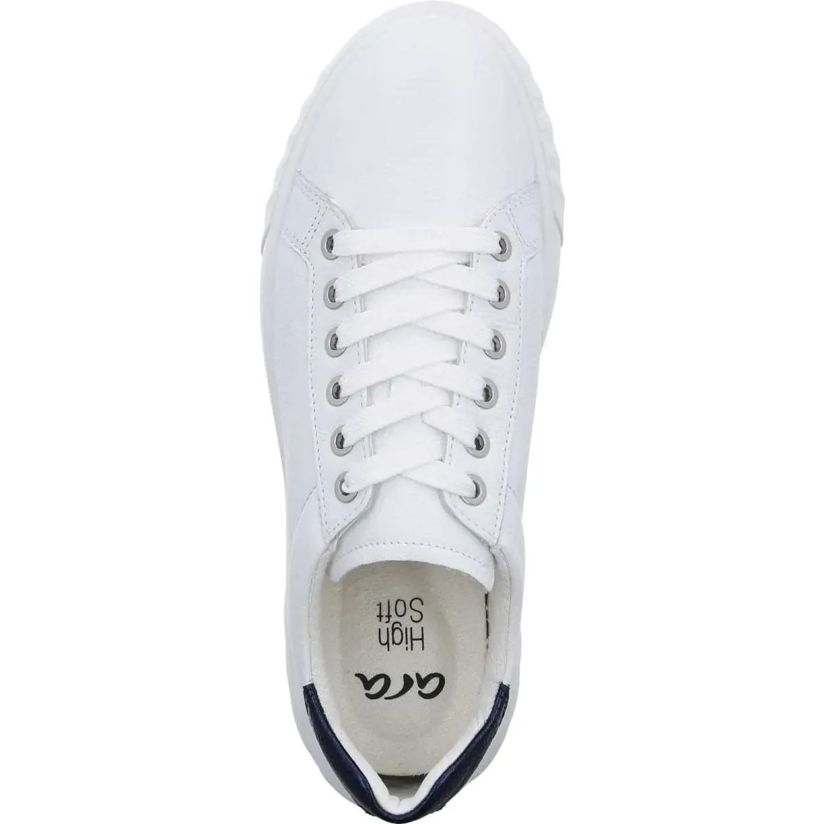 Ara Women's Mikky White/Navy Leather