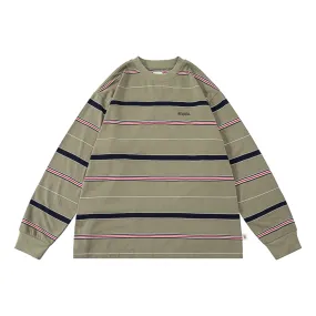 A[S]USL MULTI COLOR BORDER L/S TEE-LIGHT OLIVE