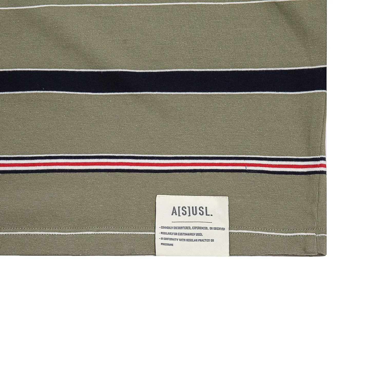 A[S]USL MULTI COLOR BORDER L/S TEE-LIGHT OLIVE