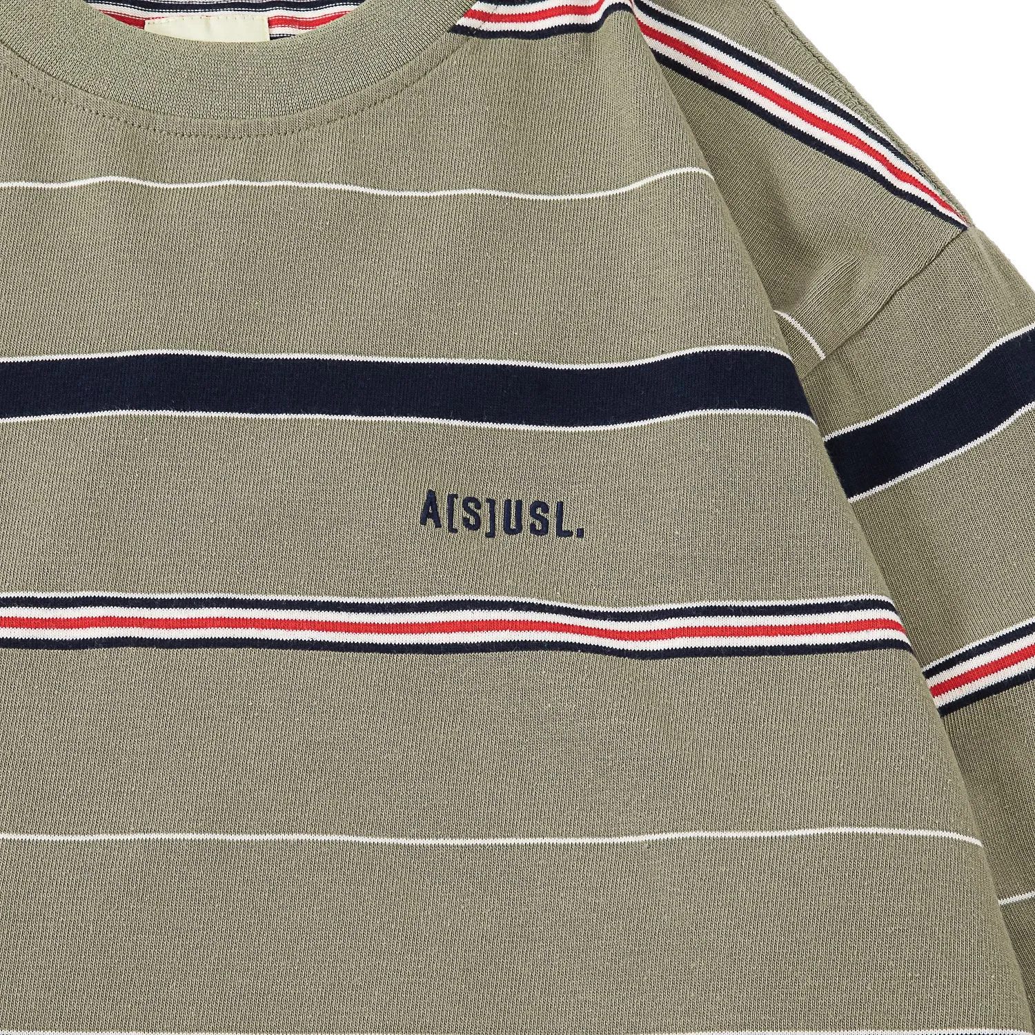 A[S]USL MULTI COLOR BORDER L/S TEE-LIGHT OLIVE