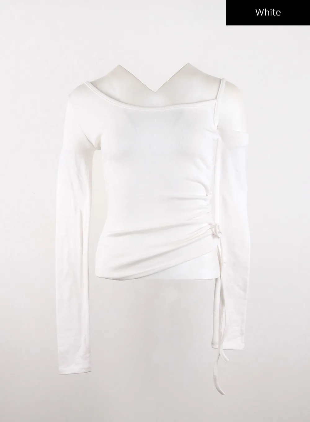 Asymmetrical Neck Cut-Out Long Sleeve Tee CD304