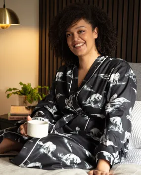 Atlas Arctic Fox Print Long Dressing Gown