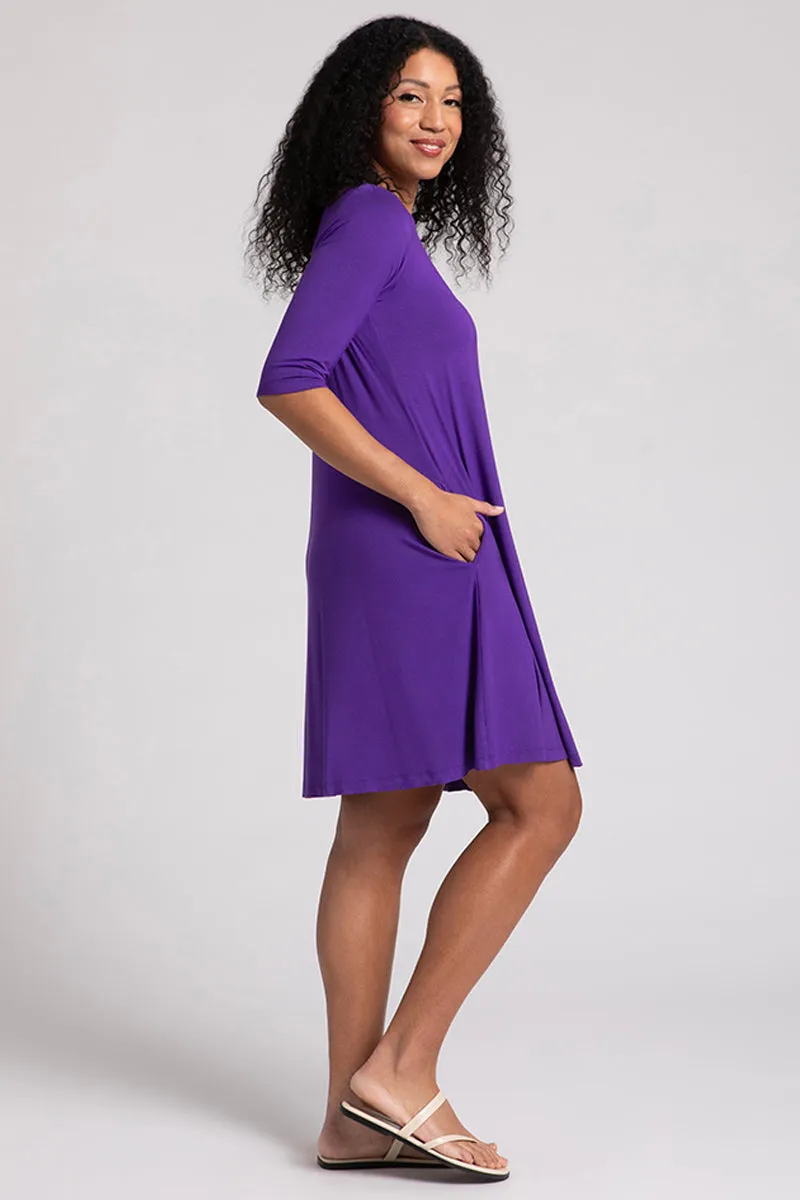 Bamboo Nu Trapeze Dress | Violet