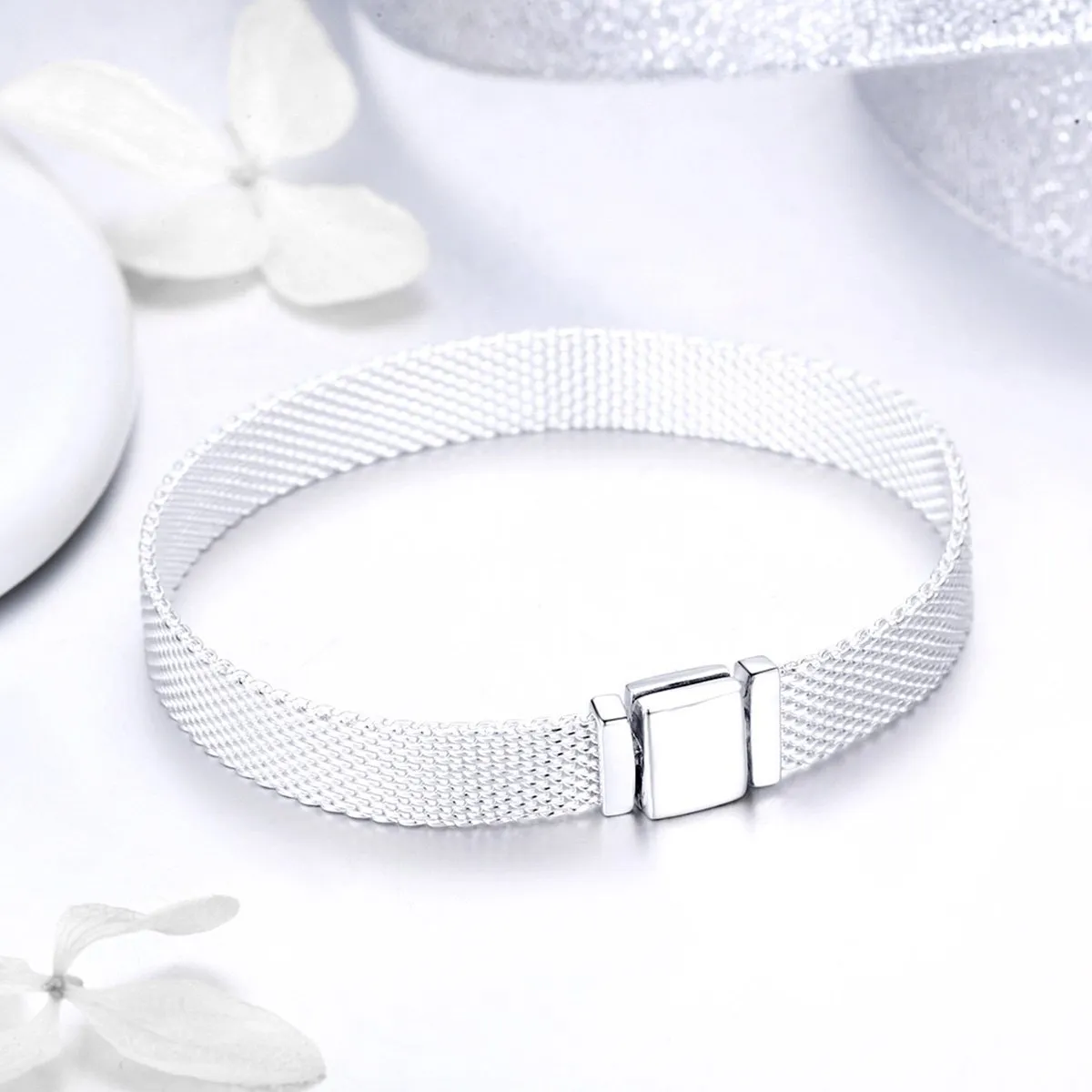 Basic 925 Sterling Silver Mesh Bracelet