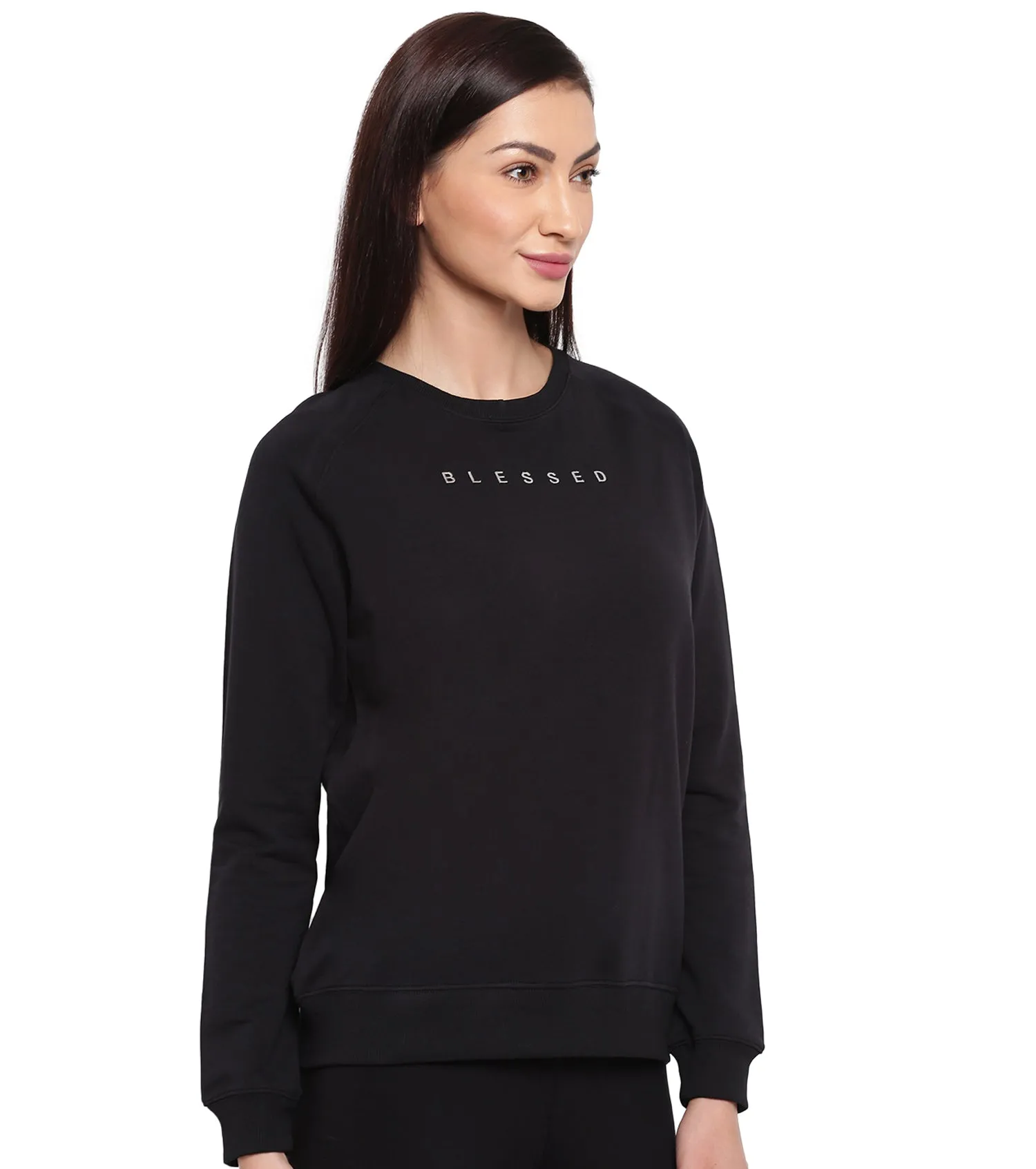 Basic Sweat | Long Sleeve Basic Pop Over Sweatshirt With Mindful Graphic