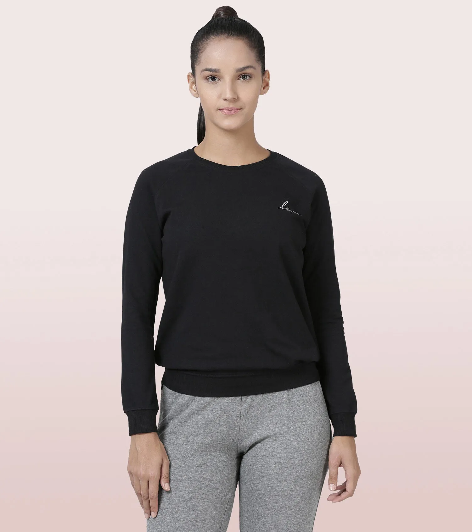 Basic Sweat | Long Sleeve Basic Pop Over Sweatshirt With Mindful Graphic