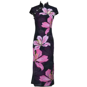 【BAUHINIA】 100% Silk Crystal Cheongsam (Cap Sleeve)