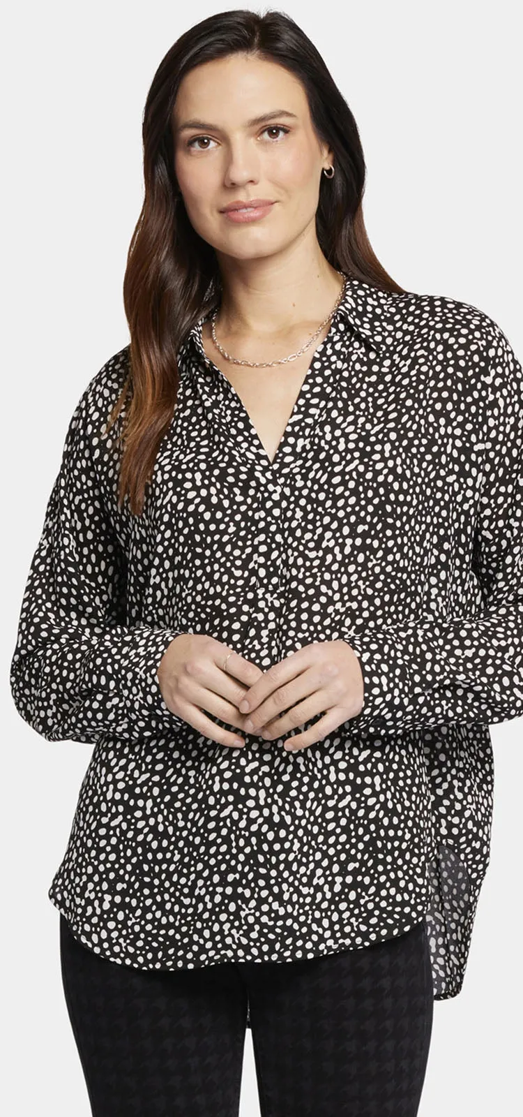 Becky Blouse Zwart Stippenprint | Dillon Dots