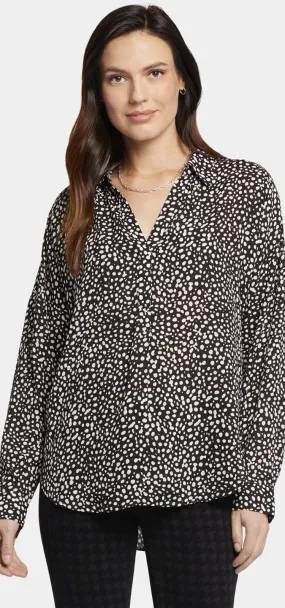 Becky Blouse Zwart Stippenprint | Dillon Dots