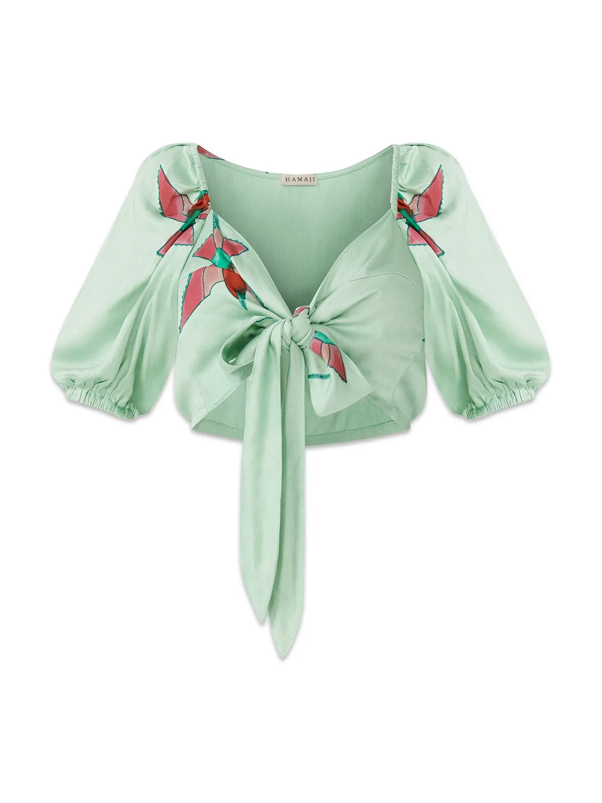 Bee Eater Tie-Front Crop Top