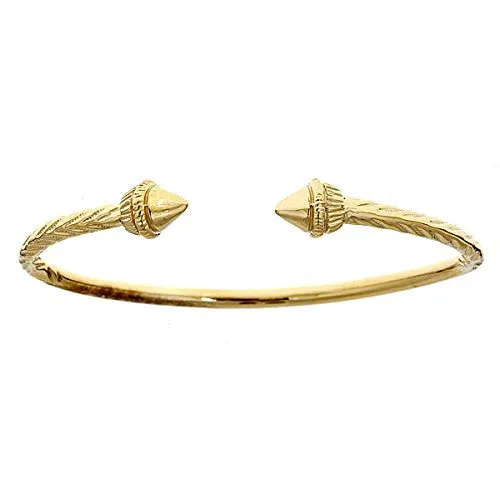 Better Jewelry 14K Yellow Gold West Indian Bangle w. Spear Ends