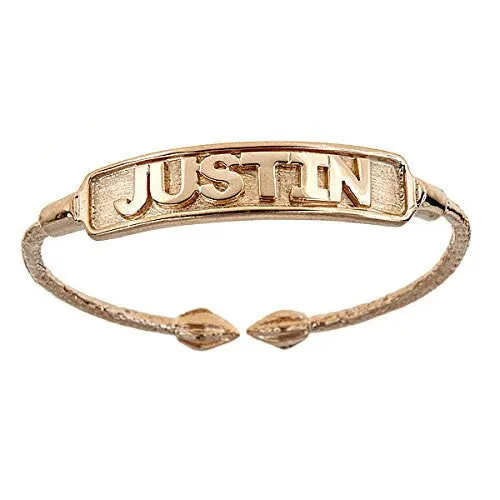 Better Jewelry Name Plate West Indian BABY Bangle 14K Yellow Gold