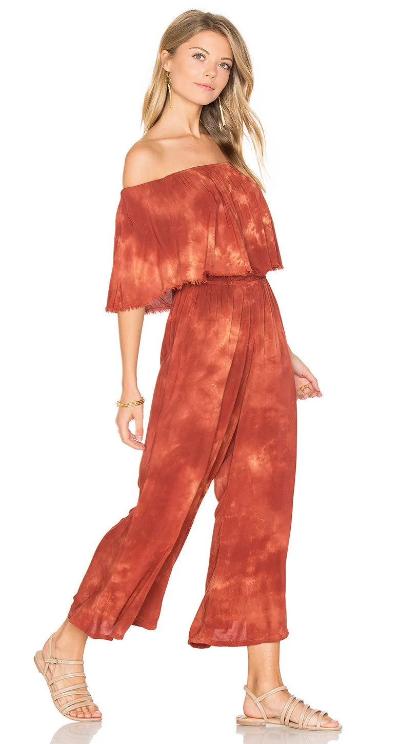 Blue Life Pandora Ruffle Jumpsuit Coral Bay