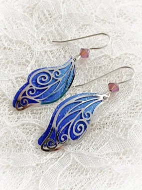 Blue Wispy Wing Dangles by Adajio