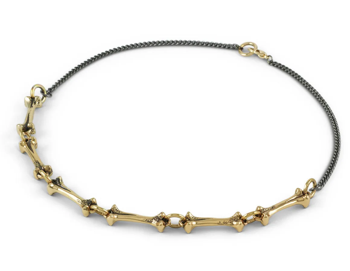 Bone Choker Necklace - Bronze