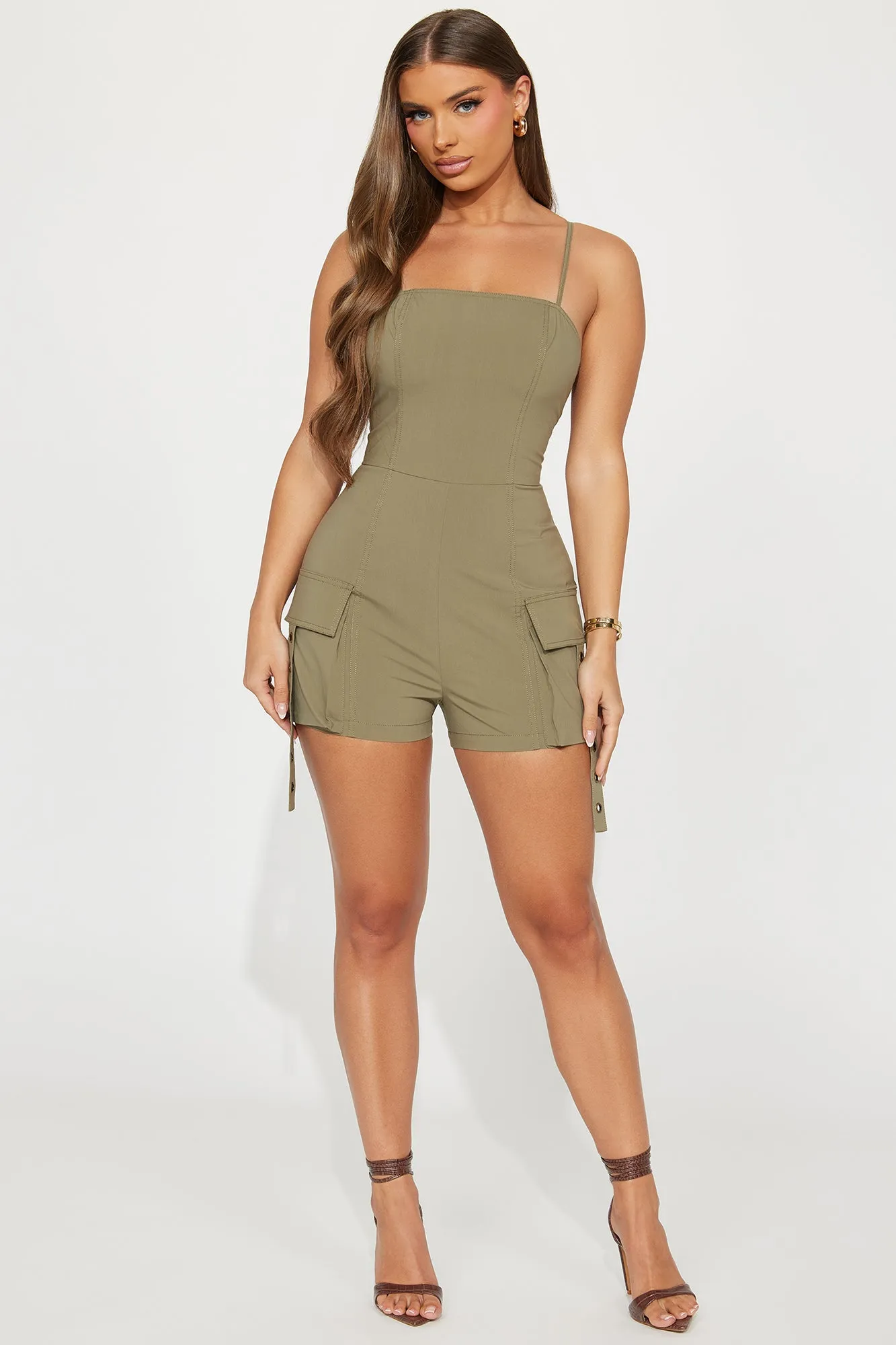 Cadet Cutie Romper - Olive