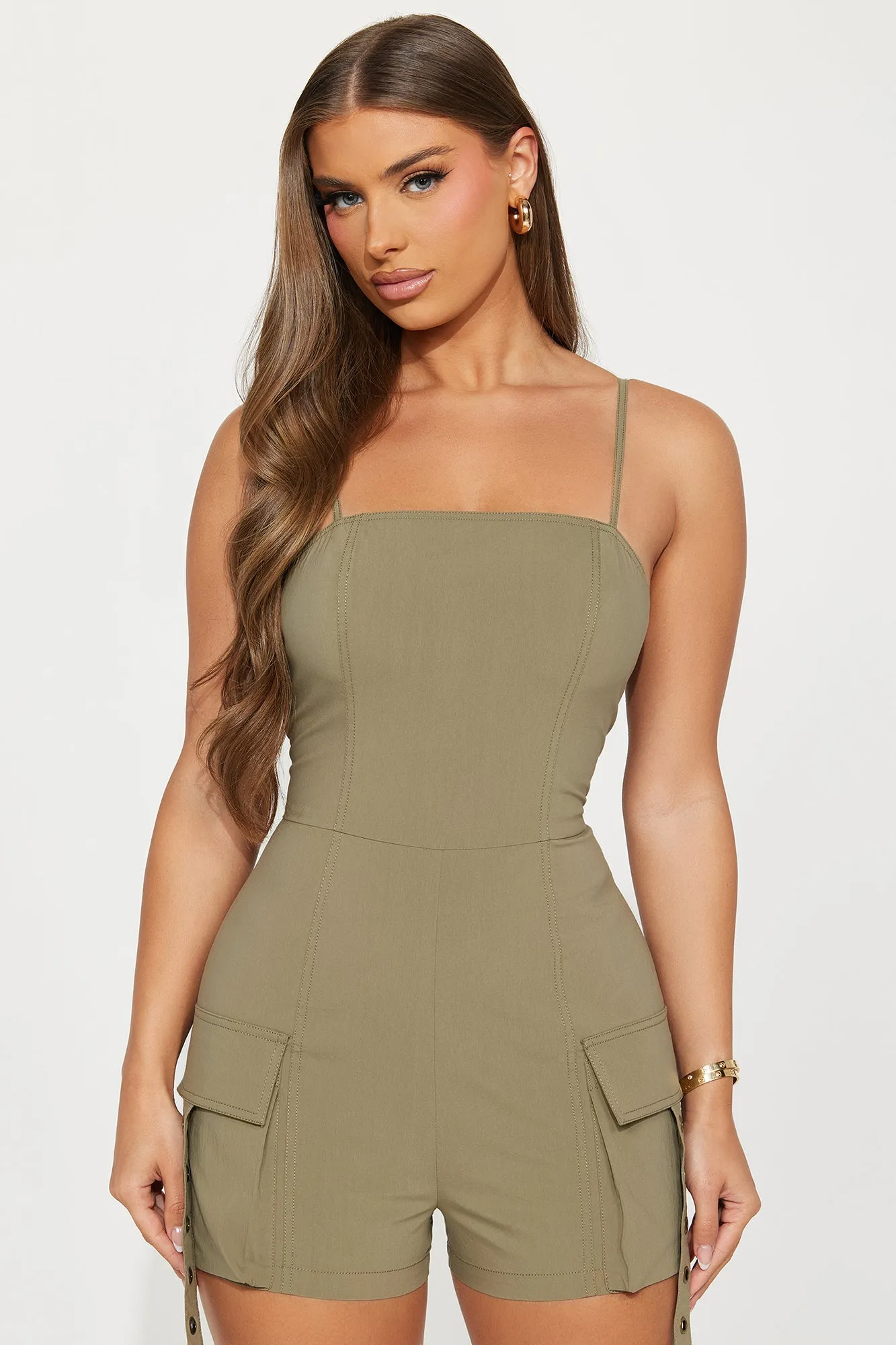 Cadet Cutie Romper - Olive