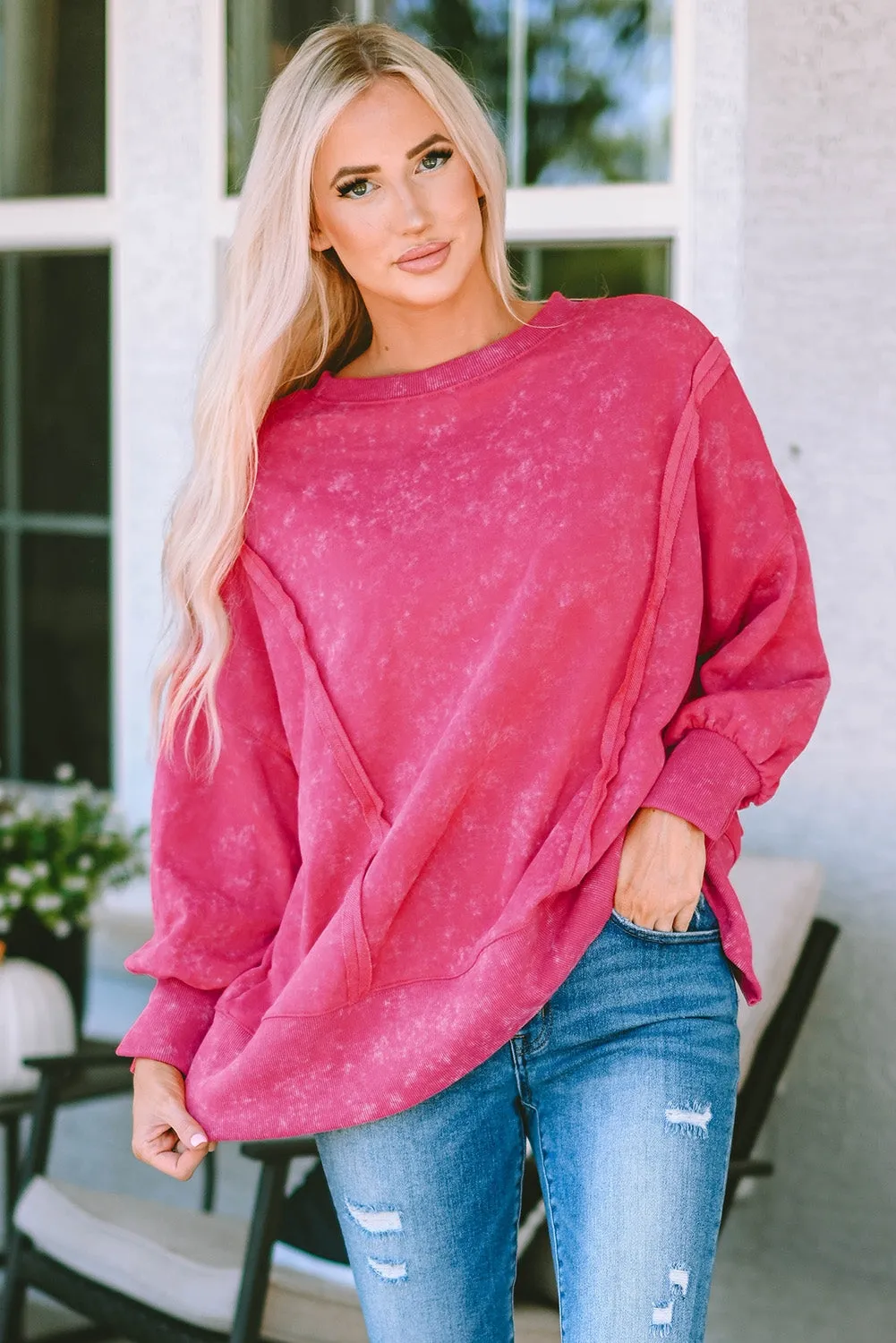 Candace Seam Detail Slit Sweatshirt